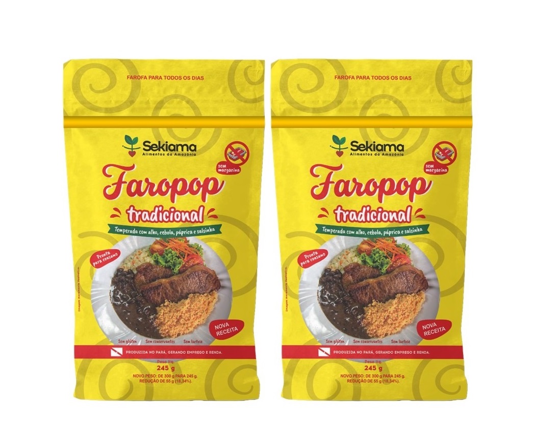 FAROFA FAROPOP TRADICIONAL COM BACON 245G (R$ 19,00 A UND)